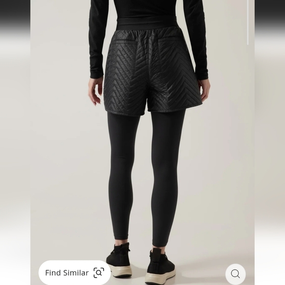 NWT Athleta "Apres Ski" Quilted mini short. Black. Size 14. Plus size. - Picture 2 of 13
